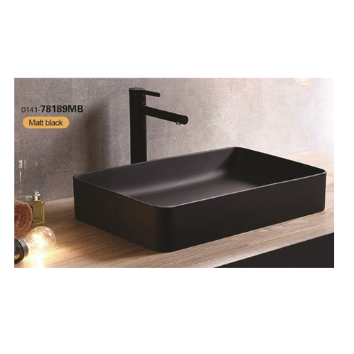 Slika UMIVAONIK NADGRADNI KIMIC 61.5x35x11 PRAVOKUTNI CRNI MAT