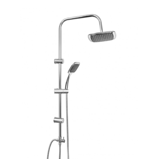 Slika NOSAČ TUŠA MINOTTI PRAVOKUTNI SET KROM-CRNI (RUŽA FI 210mm)