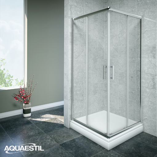 Slika TUŠ KABINA LAGUNA II 90x90x190 KVADRATNA SILVER/PROZIRNO