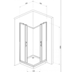 Slika TUŠ KABINA MINOTTI 80x80x185 KVADRATNA SILVER/ MUTNO