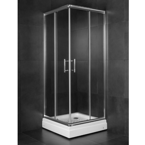 Slika TUŠ KABINA MINOTTI 80x80x185 KVADRATNA SILVER/PROZIRNO
