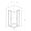 Slika TUŠ KABINA MINOTTI 80x80x185 KVADRATNA SILVER/PROZIRNO