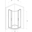 Slika TUŠ KABINA MINOTTI 80x80x185 POLUKRUŽNA SILVER/MUTNO