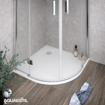 Slika TUŠ KADA STONE 80x80 LIJEVANI MRAMOR BIJELA POLUKRUŽNA