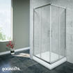 Slika TUŠ KABINA LAGUNA II 90x90x190 KVADRATNA SILVER/RELJEF
