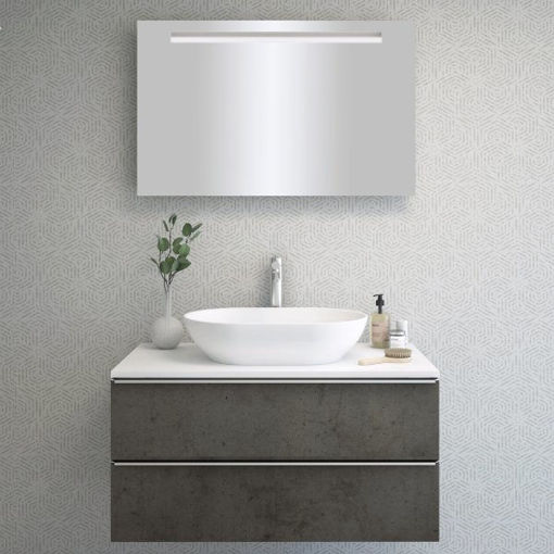 Slika BAZA GRANDE 100x51,5x52 - chicago beton -2 LADICE - 1 RUPA ZA SLAVINU