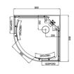 Slika TUŠ KABINA IDEA 80X80X203 KOMPLETNA POLUKRUŽNA