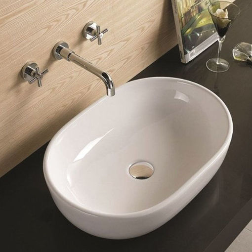 Slika UMIVAONIK NADGRADNI KIMIC 48x35x14 OVALNI BIJELI