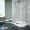 Slika TUŠ KABINA LAGUNA 80x80x190 POLUKRUŽNA SILVER/RELJEF