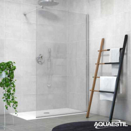 Slika TUŠ STIJENA ZENITH WALL 160 SILVER/PROZIRNO
