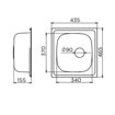 Slika SUDOPER METALAC QUADRO 43.5 x 46.5 x 15.5cm INOX fi90