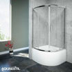 Slika TUŠ KABINA LAGUNA 80x80x155 POLUKRUŽNA ZA ČIKOLU SILVER/PROZIRNO