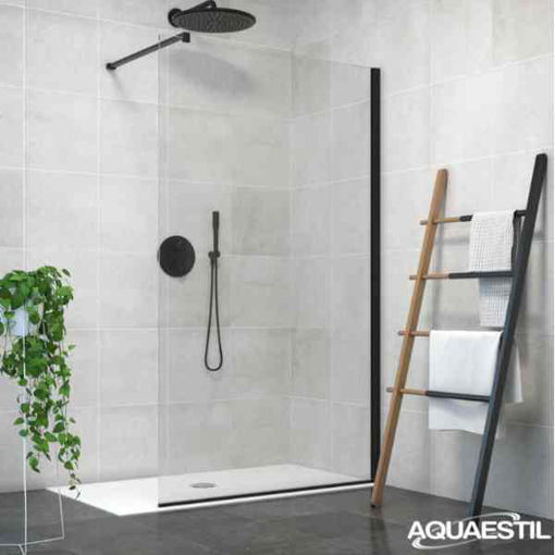 Slika TUŠ STIJENA ZENITH WALL 100 CRNI/PROZIRNO