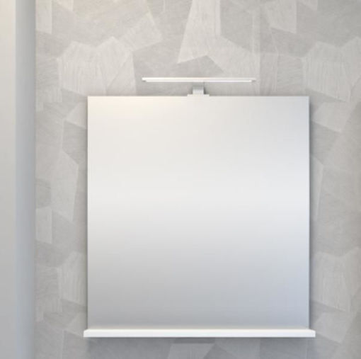 Slika OGLEDALO AQS STELLA 80x65x20 LED 4000K BIJELA SJAJ, ETAŽER, PREKIDAČ