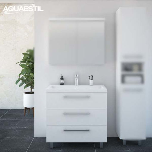 Slika BAZA S UMIVAONIKOM ASTRA 60x45x80, bijela sjaj, akril