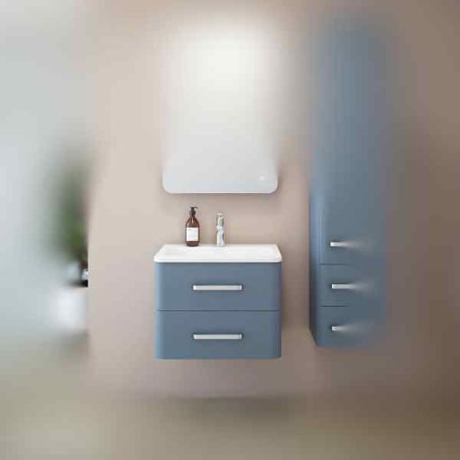 Slika BAZA S UMIVAONIKOM CHARM 80x45x47 - misty blue, srebrne ručke