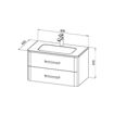 Slika BAZA S UMIVAONIKOM CHARM 80x45x47 - misty blue, srebrne ručke