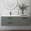 Slika BAZA S UMIVAONIKOM CHARM 100x45x47 - Smoke green, L, crne ručke