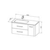 Slika BAZA S UMIVAONIKOM CHARM 100x45x47 - Smoke green, L, crne ručke