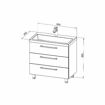 Slika BAZA S UMIVAONIKOM ASTRA 80x45x80 - crna mat, srebrne ručke