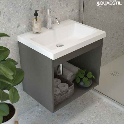 Slika BAZA S UMIVAONIKOM BASIC 60x45x56 - dijamant siva