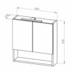 Slika OGLEDALO ORMARIĆ AQS BASIC PLUS 60x63x17 DIJAMANT SIVA (LED, PREKIDAČ,UTIČNICA)