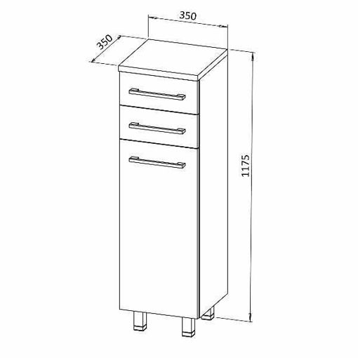 Slika KOLONA ASTRA 35x35x117 - dijamant siva, L , srebr.ručke