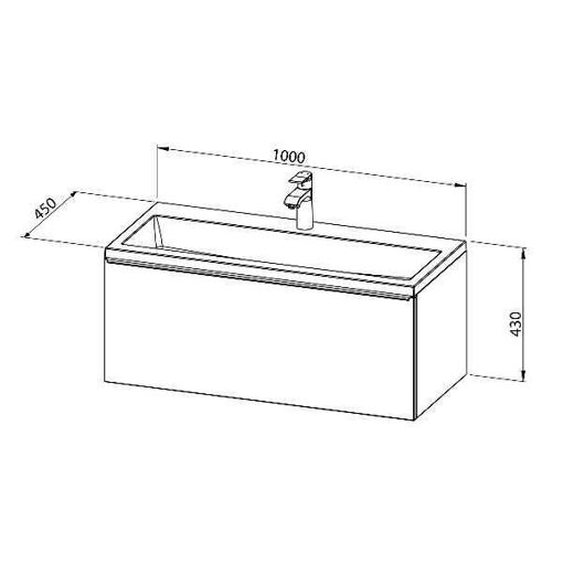 Slika BAZA S UMIVAONIKOM CORDA 100x45x43 - bijela sjaj, akril