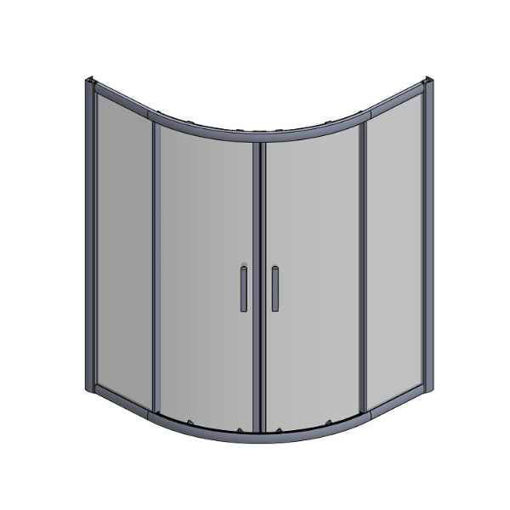 Slika TUŠ KABINA LAGUNA 80x80x155 POLUKRUŽNA ZA ČIKOLU SILVER/RELJEF
