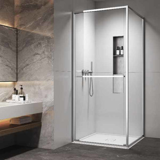 Slika TUŠ KABINA COPEN ATLAS PRO 1V 80x80x200cm SILVER/PROZIRNO