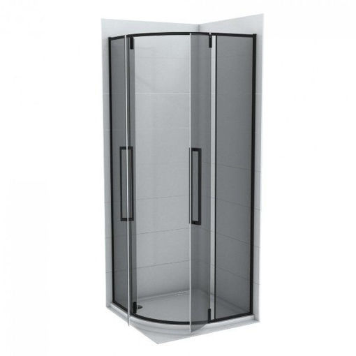 Slika TUŠ KABINA COPEN ABSOLUT BLACK 90x90x200 CRNI/SIVO PIVOT VRATA