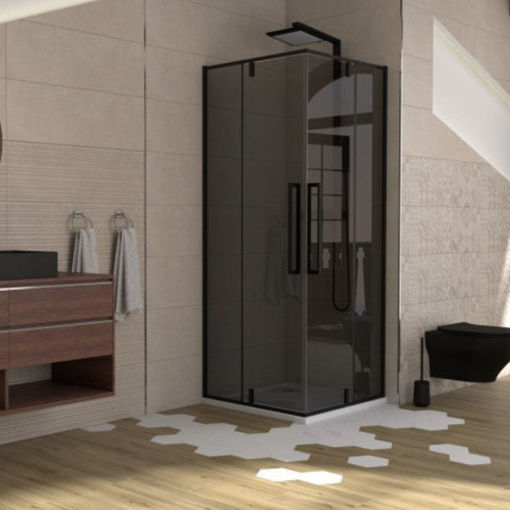 Slika TUŠ KABINA COPEN ABSOLUT BLACK 90x90x200 CRNI/SIVO