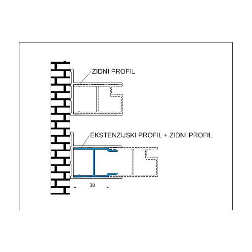 Slika PROFIL EKSTENZIJSKI 3x200 cm, KROM - Aquaestil