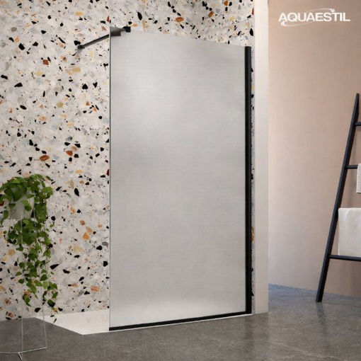 Slika TUŠ STIJENA ZENITH WALL 100 CRNI/SATINIRANO