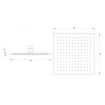 Slika TUŠ RUŽA AQC 250X250 S/S KROMIRANI 2,4 MM