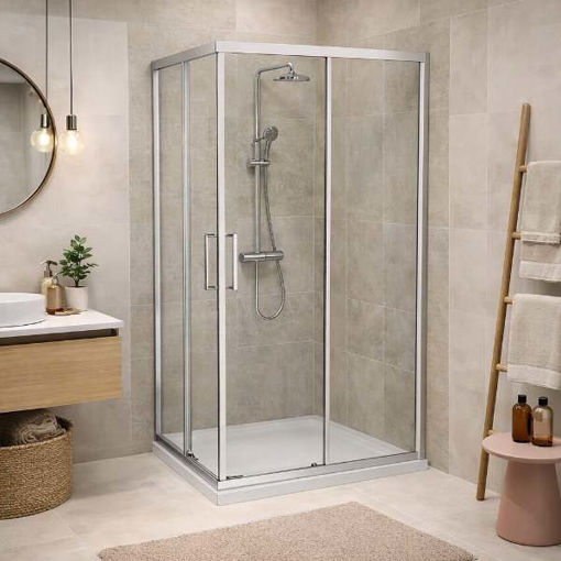 Slika TUŠ KABINA COPEN ATLAS PRO 90x90x195 SILVER/PROZIRNO 6MM