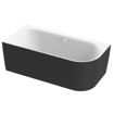 Slika KADA METAURO FREE CORNER 160x75cm SLOT BIJELA/CRNA MAT DESNA