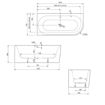 Slika KADA METAURO FREE CORNER 160x75cm SLOT BIJELA/CRNA MAT DESNA