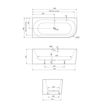 Slika KADA METAURO FREE CORNER 180x80cm SLOT BIJELA MAT DESNA