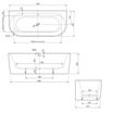Slika KADA METAURO FREE WALL 180x80cm SLOT BIJELA MAT