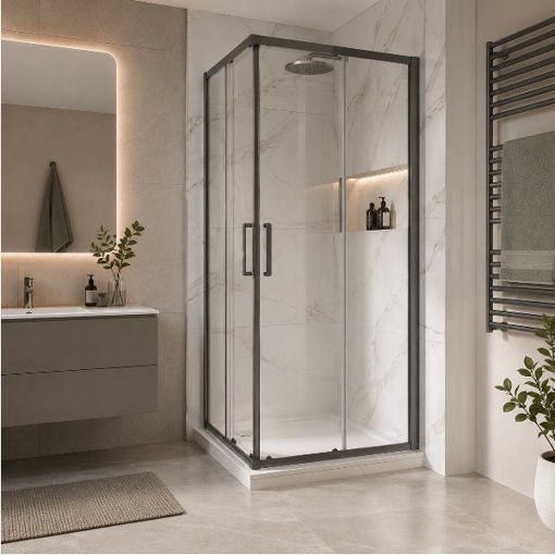 Slika TUŠ KABINA COPEN ATLAS PRO 80x80x195 GUN METAL/PROZIRNO