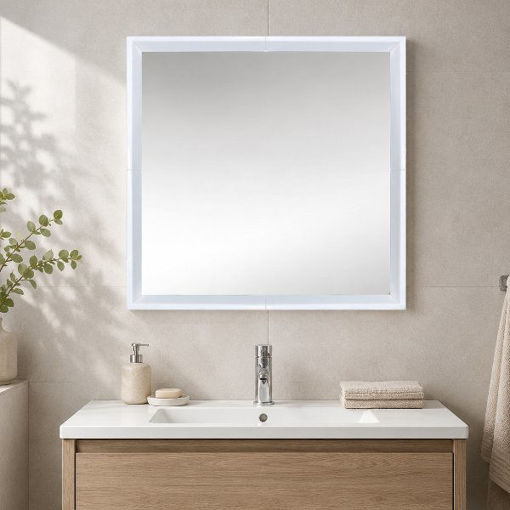 Slika OGLEDALO POLO 52x52 BIJELI OKVIR