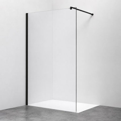 Slika TUŠ STIJENA MB TAILOR 95x200 CM CRNI/PROZIRNO 8 MM
