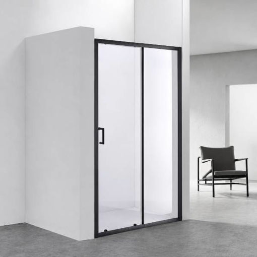 Slika TUŠ VRATA MB SLIDE 110x200 ZA NIŠU CRNI/PROZIRNO 6 MM