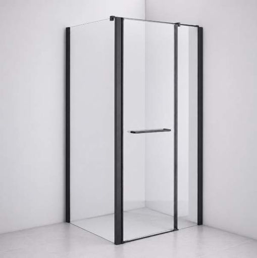 Slika TUŠ KABINA MB TAILOR 145x80 CM CRNI/PROZIRNO 8 MM OKRETNA VRATA
