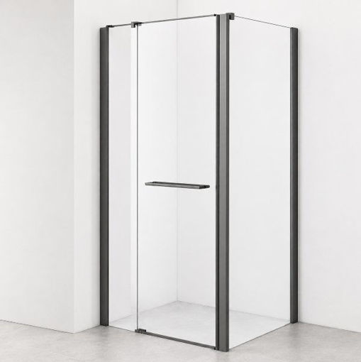 Slika TUŠ KABINA MB TAILOR 100x70 CM GUN METAL/PROZIRNO 8 MM OKRETNA VRATA