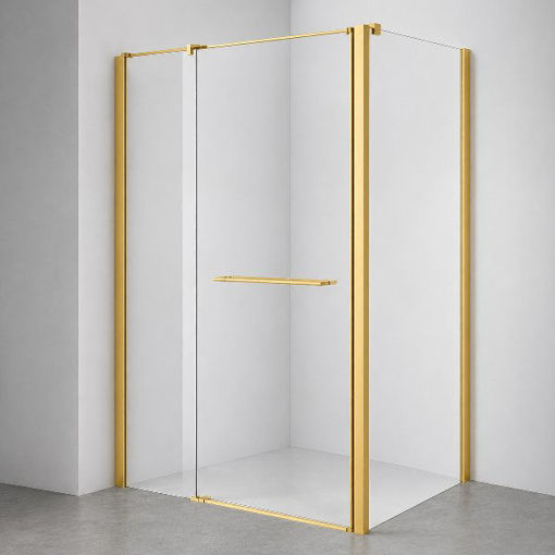 Slika TUŠ KABINA MB TAILOR 150x70 CM ZLATNI/PROZIRNO 8 MM OKRETNA VRATA